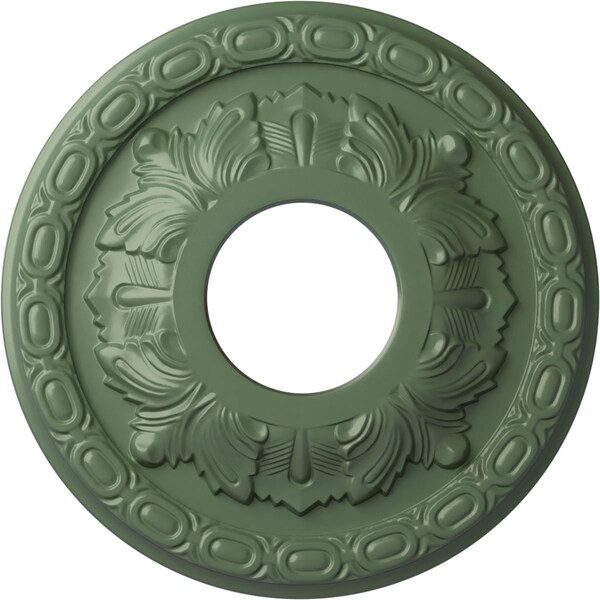 Ekena Millwork Leaf Ceiling Medallion (Fits Canopies up to 4 3/4"), 11 3/8"OD x 3 5/8"ID x 1 1/8"P, Athenian Green CM11LFAGF - main